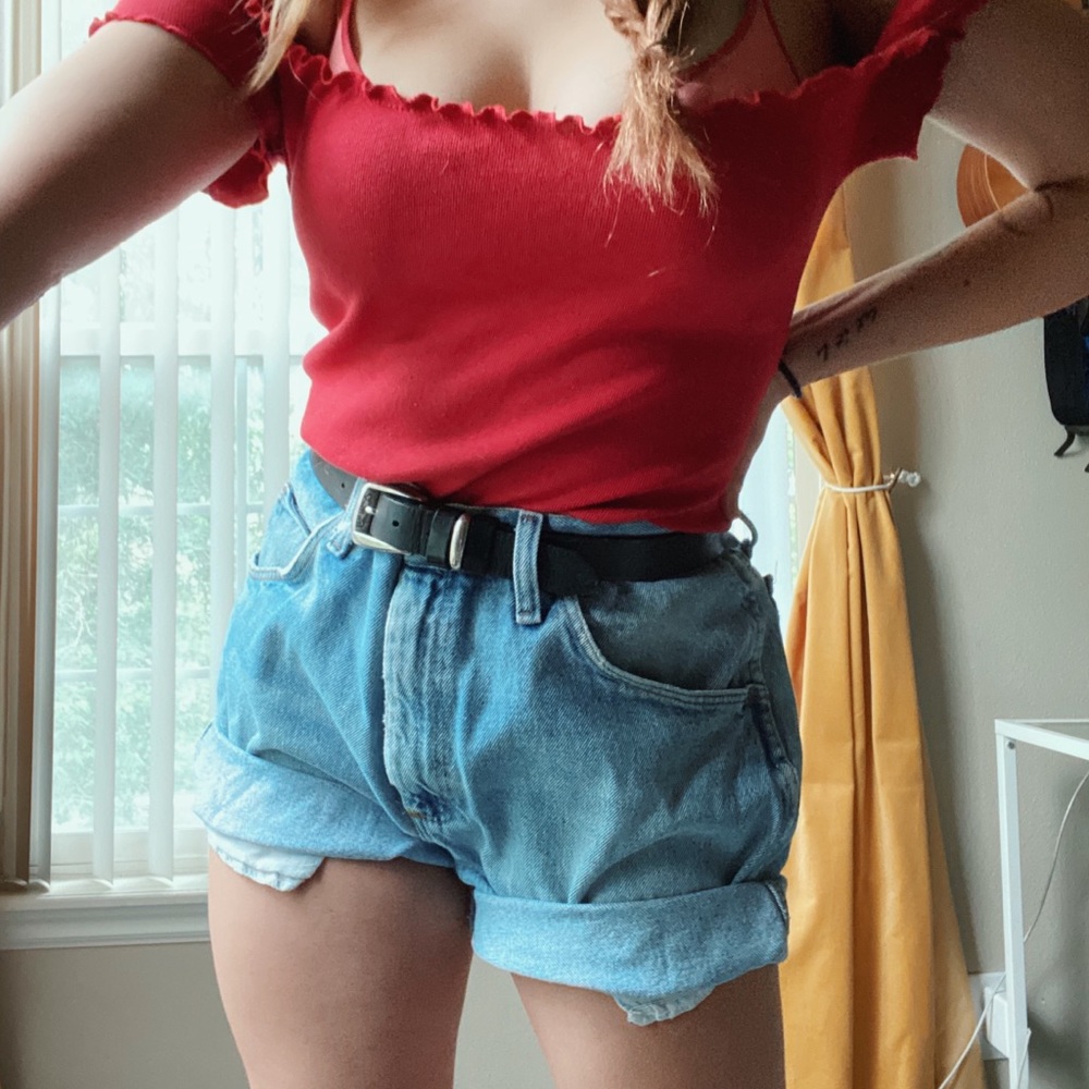 VTG light was high waisted shorts
